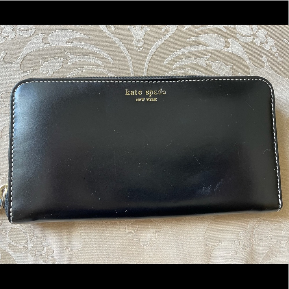 kate spade black leather wallet